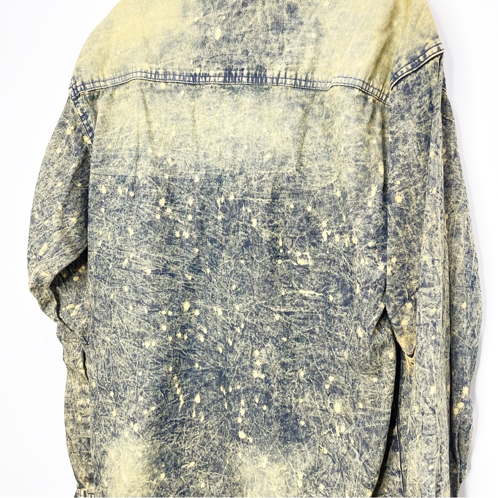 Distressed Plus Size 100% Cotton Denim Shirt Size 2XL - Picture 10 of 12